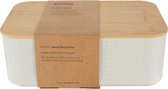 Kleine Bistrobrooddoos van Kunststof en Hout - Wit - Afmetingen 19.39 x 29.4 x 10.7 cm Bread Box