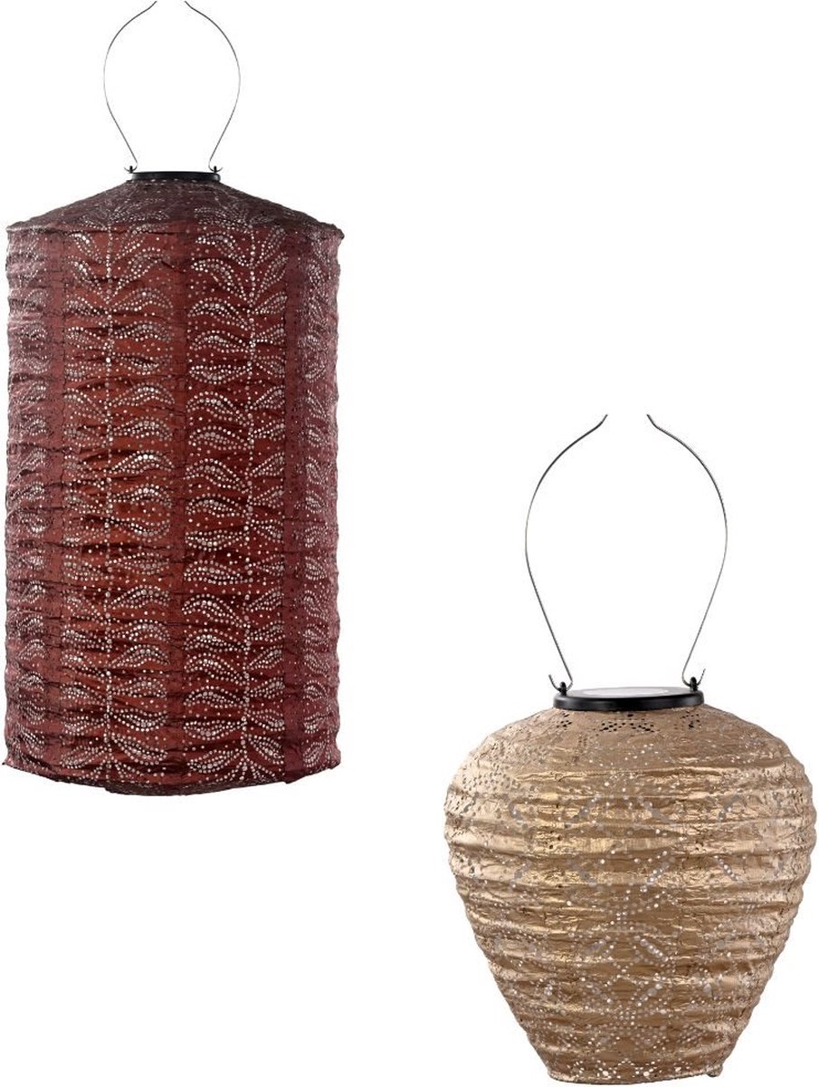 LUMIZ Solar Tuinverlichting op zonne energie Tuinverlichting Buitenlampjes Tuinverlichting op zonneenergie Buitenverlichting Buitenlamp Decoratie Klaproos Set 2 stuks Koper Goud