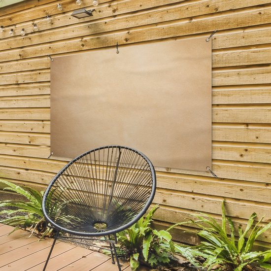 Affiche de jardin structure en cuir couleur claire 120x80 cm - Toile de jardin / Toile d'extérieur / Peintures d'extérieur (décoration de jardin)