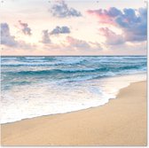 Tuin poster Strand - Wolken - Pastel - 200x200 cm - Tuindoek - Buitenposter