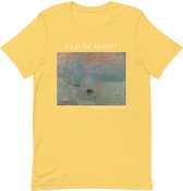 Claude Monet 'Impressie, Zonsopgang' ("Impression, Sunrise") Beroemd Schilderij T-Shirt | Unisex Klassiek Kunst T-shirt | Geel | L