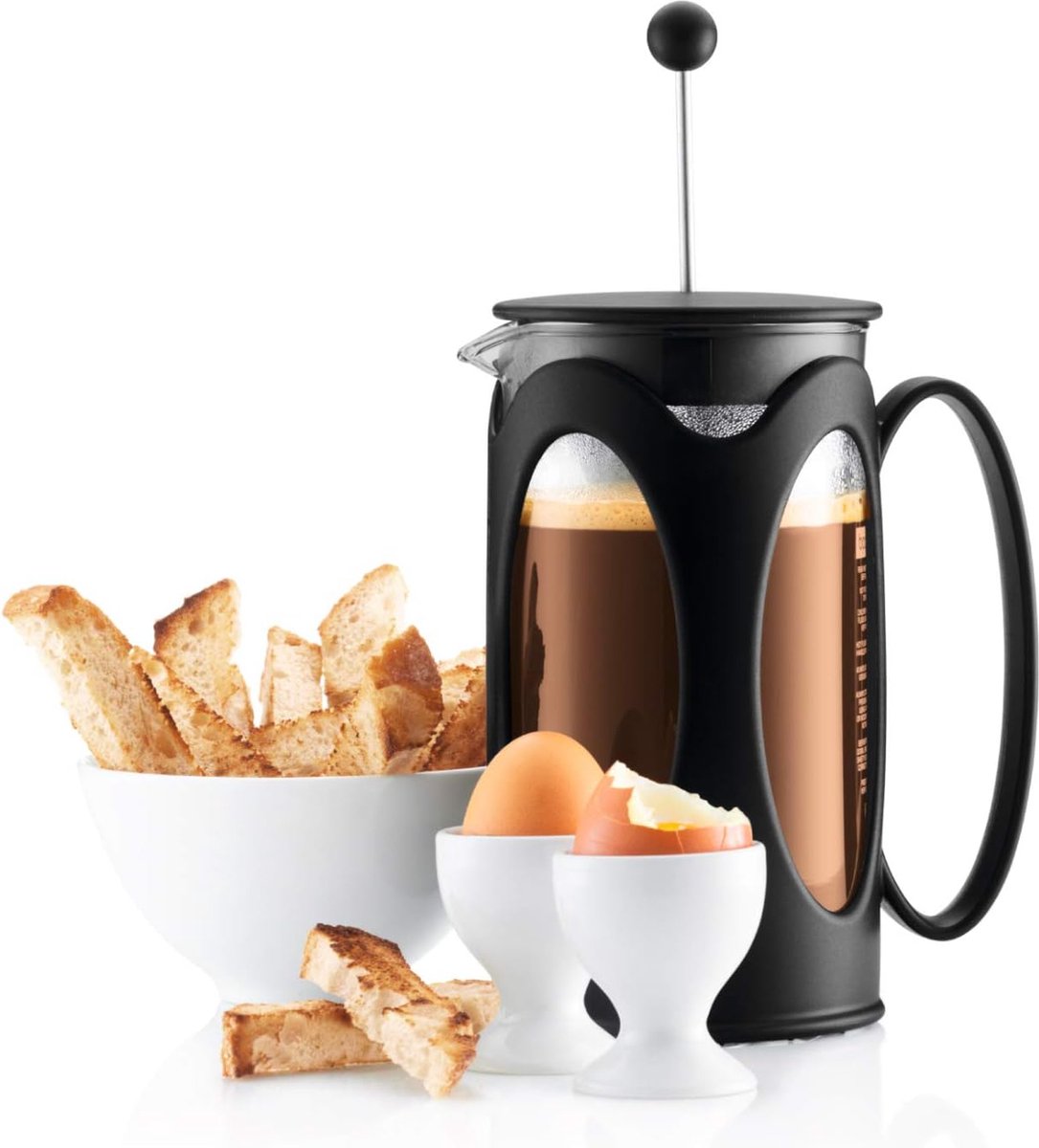 koffiezetapparaat- draagbare cafetière met drievoudige filters- hittebestendig glas met roestvrijstalen 0,35 liter