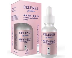 Celenes Aha 8% + Bha 2% + Lactic + Arctic Chaga-paddenstoel Serum 30 ml