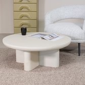 Table basse Ronde 90cm - Aspect Béton Beige - Miso - Giga Meubel