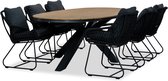 Lesli Living Arezzo/Portofino zwart dining tuinset 7-delig | polywood + touw | 240cm ovaal | 6 personen