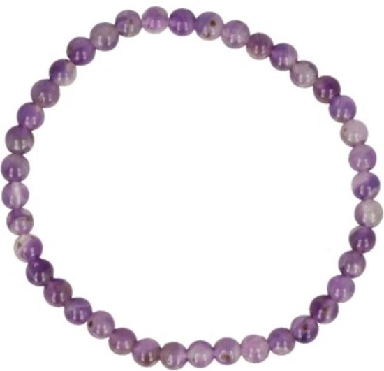 Armband van kleine, paarse amethistkralen.