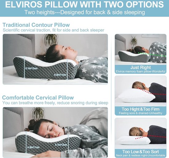 Oreiller cervical ergonomique 3-en-1 en mousse à mémoire de forme | Shopping Oreiller cervical ergonomique 3-en-1 en mousse à mémoire de forme | Shopping