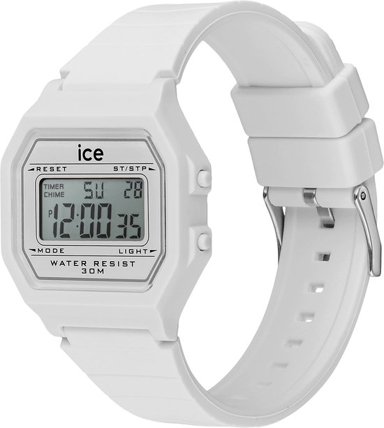 Ice Watch ICE digit retro - White 022899 Horloge - Siliconen - Wit - Ø 33 mm