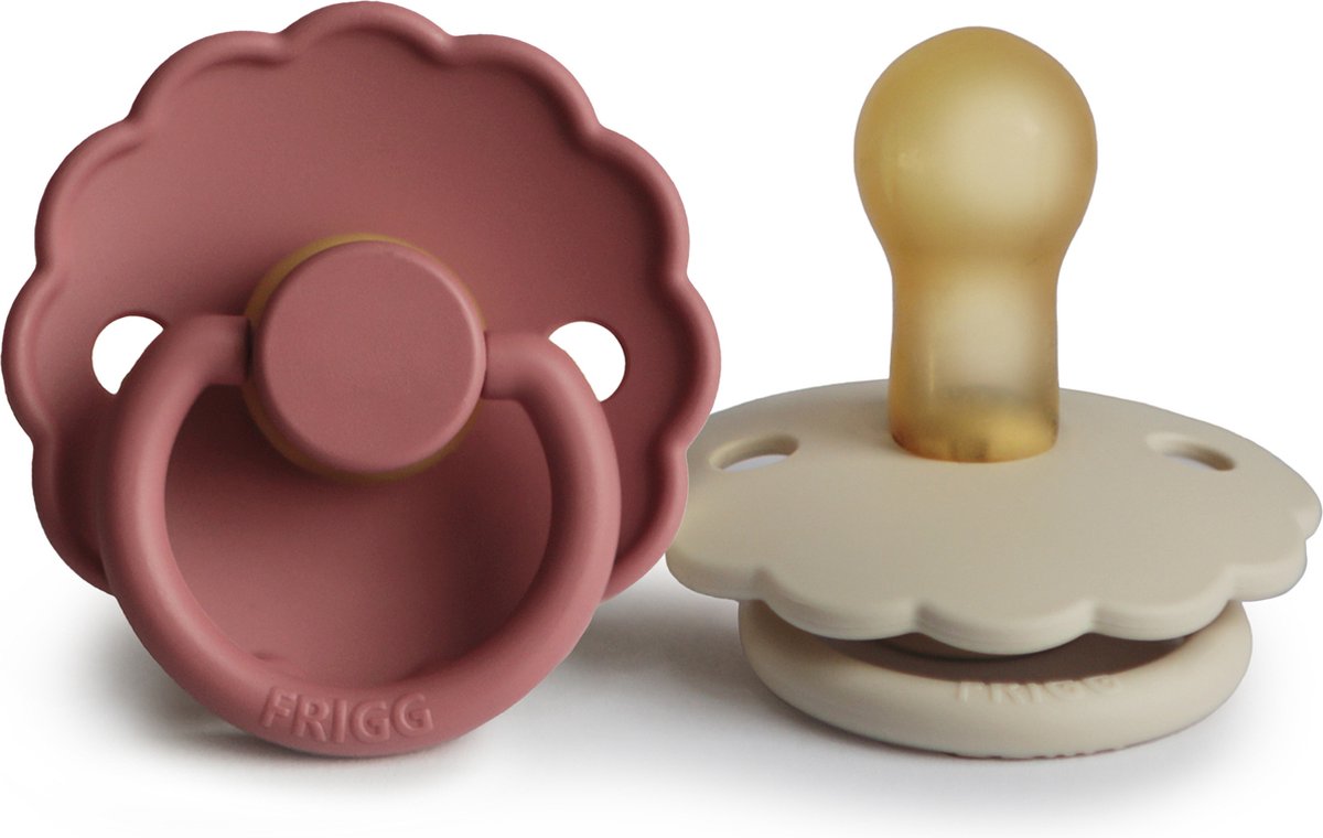 Goedkoopste Frigg fopspeen - maat 1 0-6 maanden - 2 stuks - daisy - cream - powder blush
