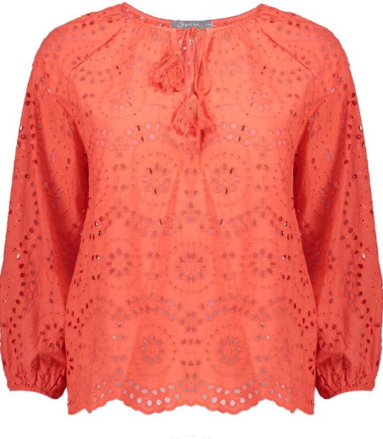 Geisha T-shirt Crochet Top Met Scalloped Details 43035 70 220 Coral Dames Maat - XS