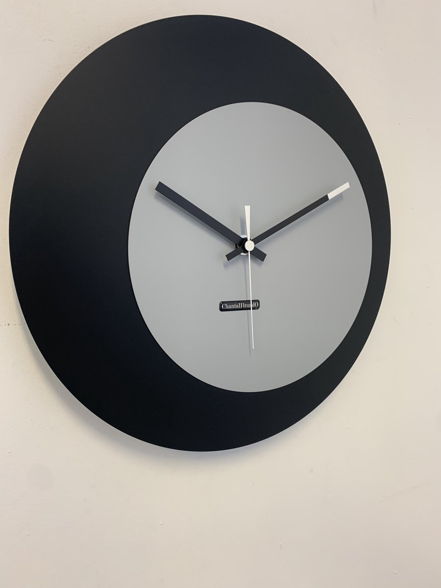 ChantalBrandO wandklok ECLIPS Zwart & Grijs Modern Design