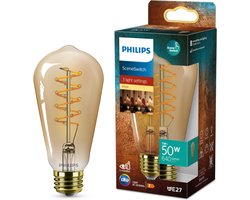 Philips Deco LED - SceneSwitch - 50W - E27 fitting - ST64 Edison lampvorm - Amberkleurige lamp