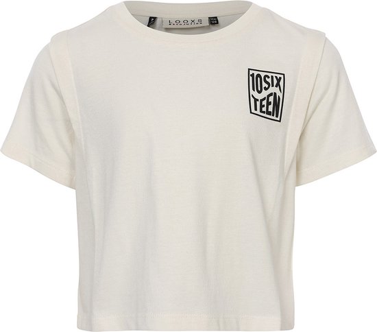 LOOXS 10sixteen 2413-5477-003 Meisjes T-Shirt - Maat 164 - Gebroken Wit van 52%Cotton 48%Modal jersey