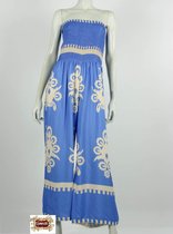 Jumpsuit Estella - Barok Print - Blauw - One Size (Maat 38 t/m 40)
