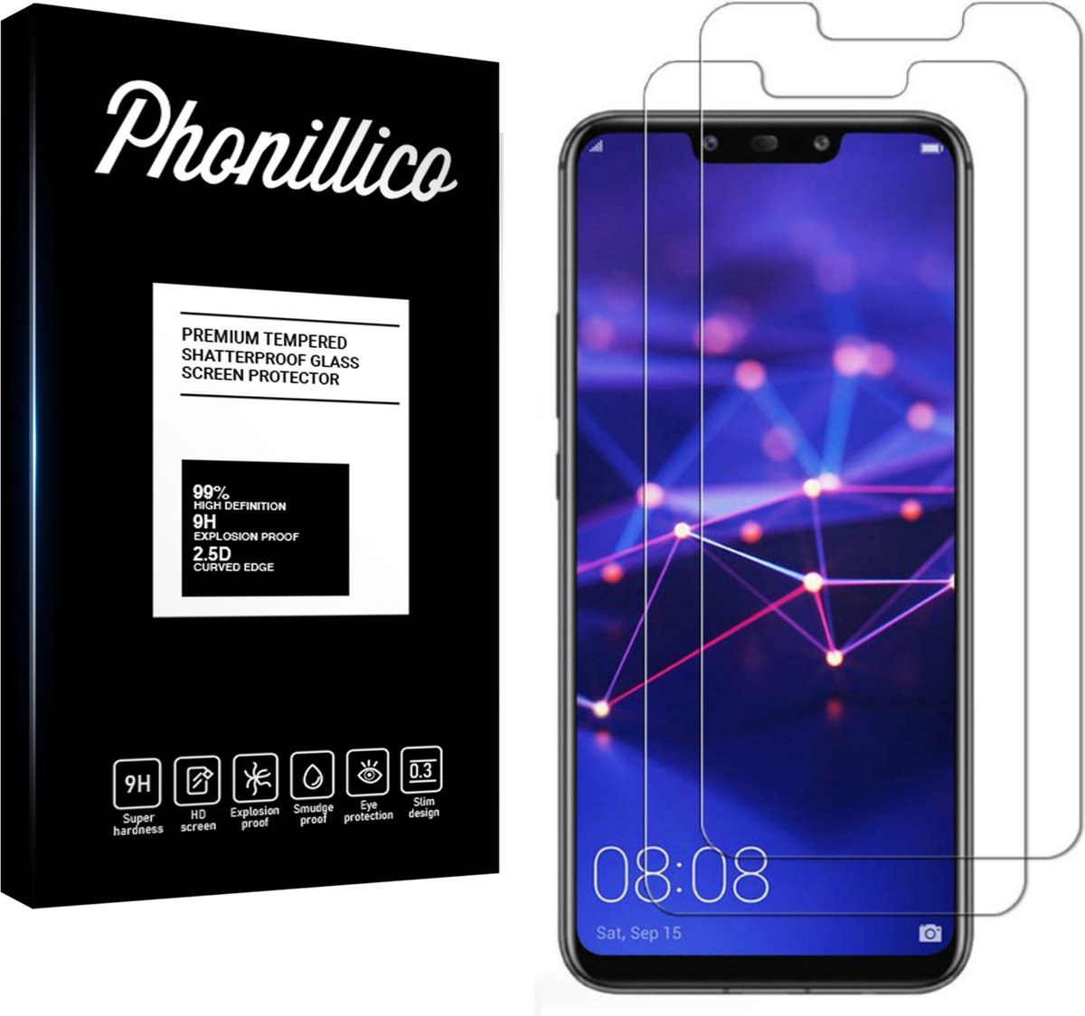 Screenprotector voor Huawei Mate 20 Lite - 2 stuks Beschermglas van glas Transparante glazen schermbeschermfolie