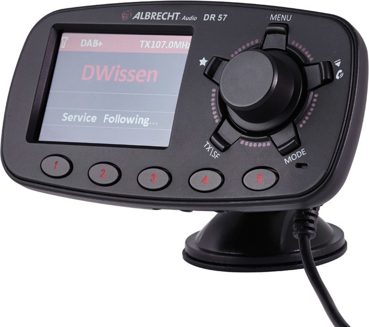 Albrecht.Audio DR57 DAB+ ontvanger Handsfree-functie, Zuignaphouder