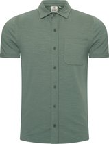 Mario Russo Korte Mouwen Overhemd - Overhemd heren - Polo Shirt Heren - t shirt heren - L - Eend Groen