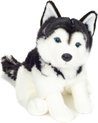 Hermann Teddy Knuffeldier hond Husky - zachte pluche - premium kwaliteit knuffels - grijs/wit - 30 cm