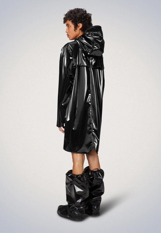 HiFacon Vrouwen PVC Jas Trenchcoat Regenjas Zwart Pu Leer - Nat Look