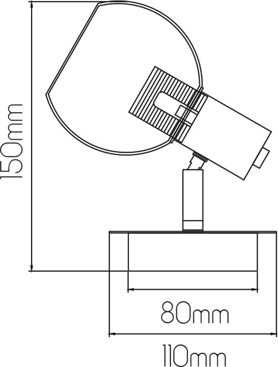 Osira wandlamp E14 helder glas zwart met schakelaar, staal, 110 x 150 mm, 1 lichtpunt, IP20