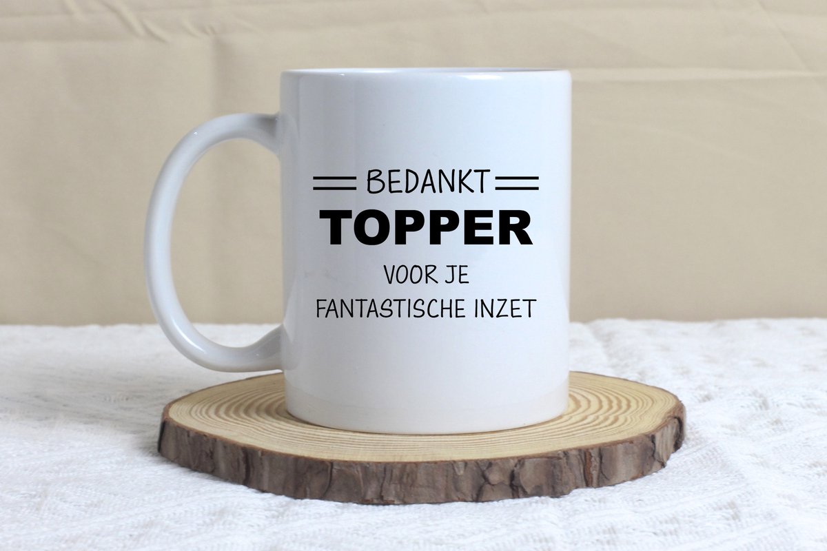 Mok - Afscheid Collega - 'Bedankt Topper' - 'We gaan je missen' - Afscheidscadeau Collega