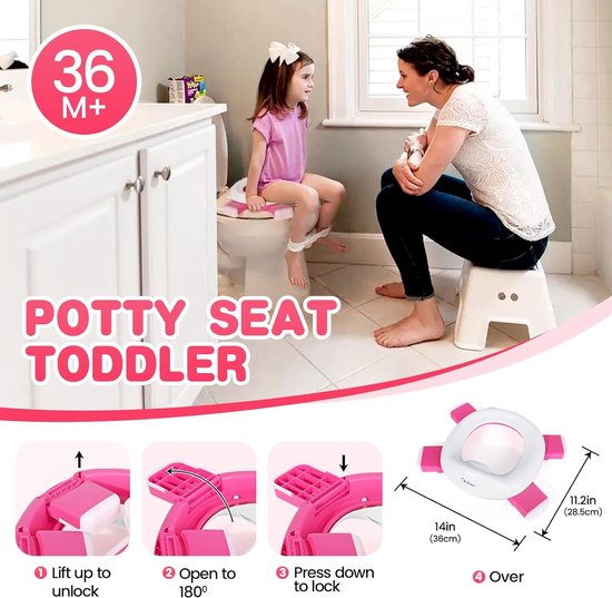 Opvouwbaar kindertoilet, opvouwbare reispot, draagbaar opvouwbaar toilet voor kinderen, kleine toiletpot voor baby's, reizen, babytoilet (steenblauw