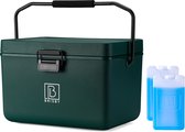 Brisby Koelbox - Frigobox - 12L - Groen – Incl. Ergonomisch draaghandvat - Dividers - Snijplanken - Tot maximaal 40 uur isolatie - Incl. 2 koelelementen van 200ml
