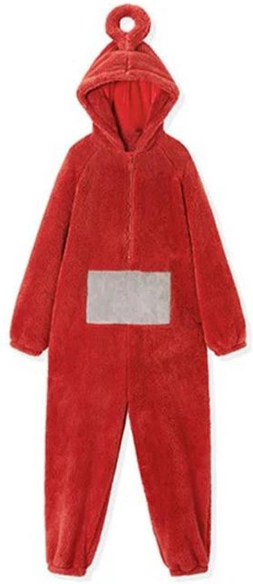 KrijgHonger - Teletubbie Kostuum Kinderen - Rood - 130 (125-135cm) - Teletubbie PO - Teletubbie pyjama - Carnavalskleding - Teletubbies
