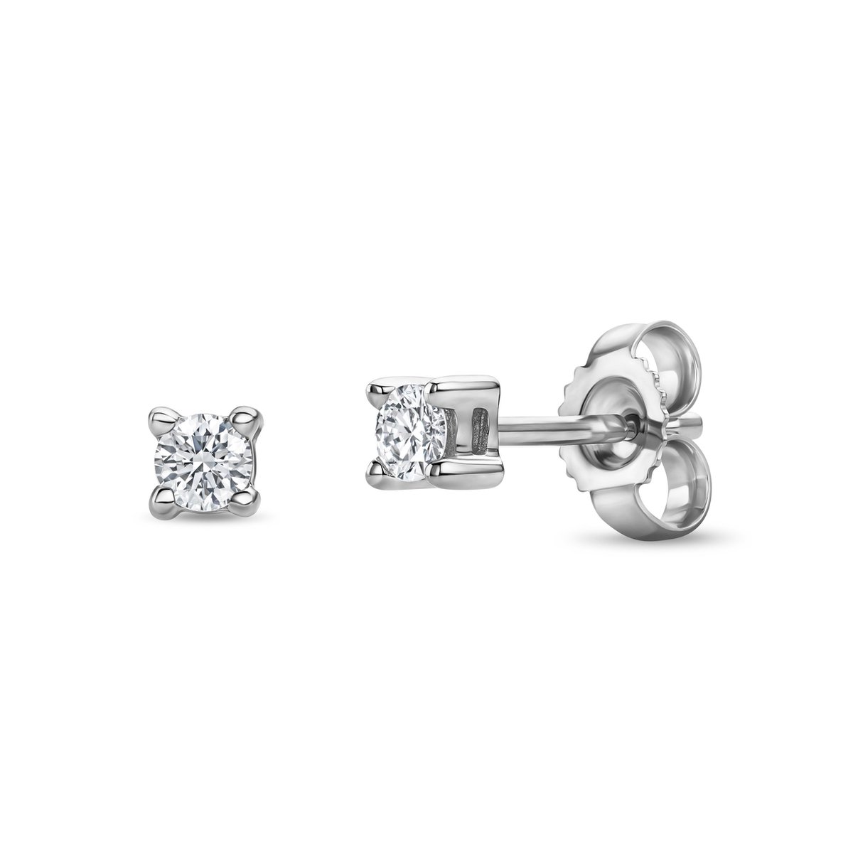 Miore Pure Oorbellen Dames - 14 Karaat Goud - Diamanten - Handgemaakt - Hypoallergene Knopjes - 3 mm