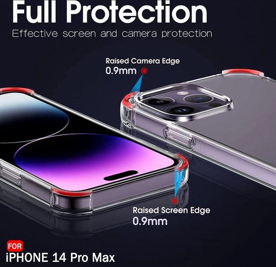 Coque antichoc – Coque arrière Crystal pour Apple iPhone 14 Pro Max | Bumper arrière transparent en PC et TPU