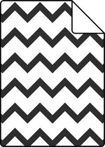 Proefstaal ESTAhome behangpapier zigzag motief zwart wit - 139115 - 26,5 x 21 cm