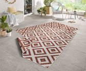 Flycarpets Omkeerbaar Vloerkleed - Binnen & Buitenkleed Malta- Terra / Creme - 200x290 cm