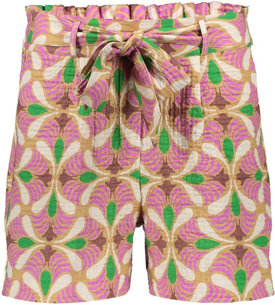 Geisha Broek Korte Broek Met Print 41408 20 Sand/purple Combi Dames Maat - L