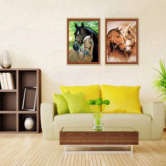 Diamond Painting - Paardenliefde 40x50 cm (vierkante steentjes) - Diamond Painting - Webshop Tolle Lege - Voor het betere betaalbare en verantwoorde 2ehands en nieuwe boek