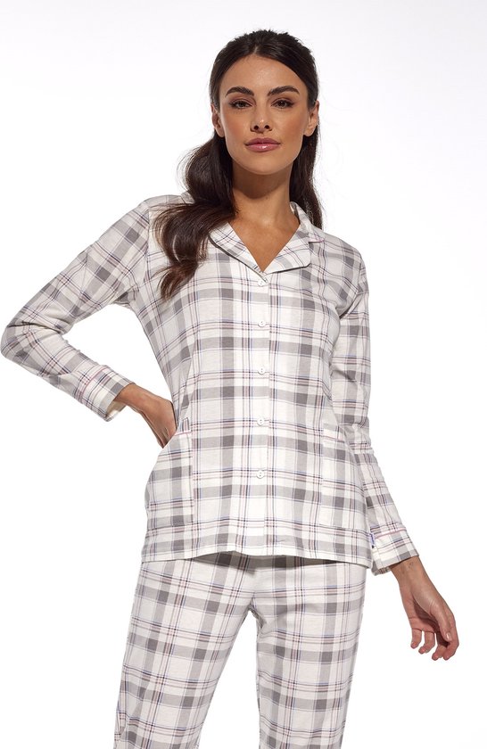 Pyjama Cornette en coton avec boutons Femme Adultes | Pantalon long à manches longues | Erica 482/286 38 / M
