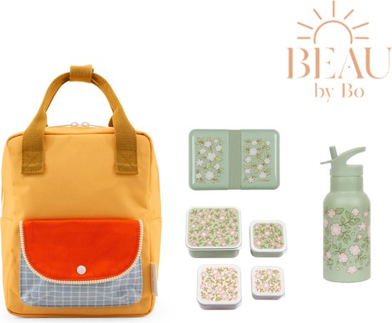 BEAU by Bo Sticky lemon rugzak + A little lovely company back to school set