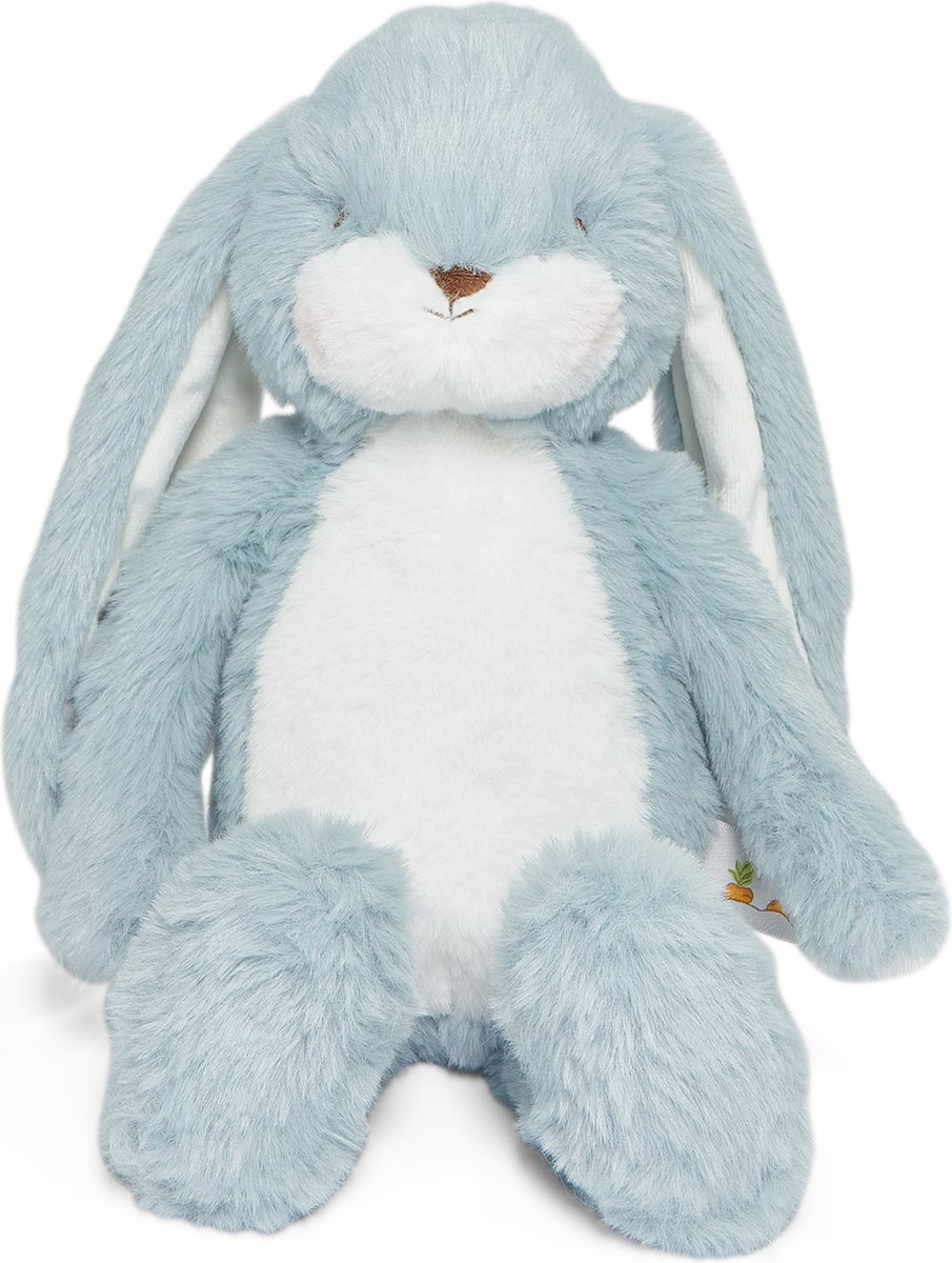 Bunnies By The Bay Floppy Nibble Konijn - Knuffeldier - Knuffel voor kinderen - Geborduurde details - 34 cm - Stormblauw