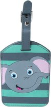 Kofferlabel Olifant - Flexibele leren Bagage Label - Adreslabel voor Koffers, Tassen, Rugzakken