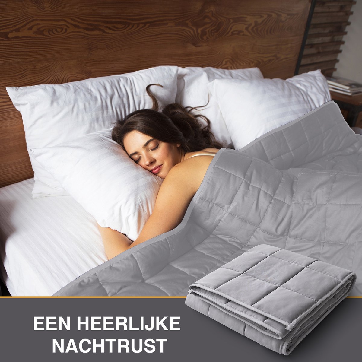 Beliani-RHEA-Verzwaringsdeken hoes-Grijs-150 x 200 cm-Polyester