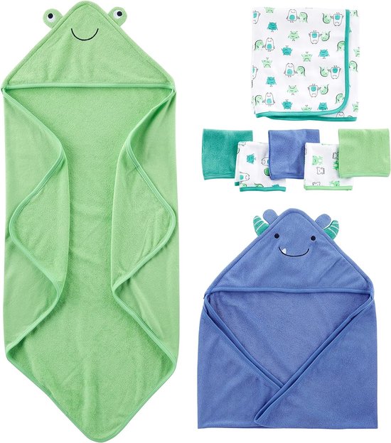Baby meisje 8-delige set handdoek en washandjes