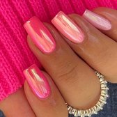 Nepnagels met Lijm - Nepnagels Roze - Multi Pink - Nep Nagels Roze - Gekleurd - Lang - Plaknagels - Roze - High Gloss - Square - Press on Nails - Nepnagels - Nagellijm