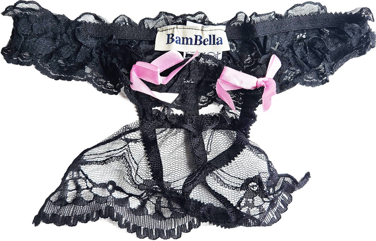 Goedkoopste BamBella ® - String Kruisloos Kant - One size - Sexy Roze Erotische onderbroek Heren