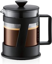 Koffiezetapparaat (French Press System, permanent roestvrijstalen filter, veiligheidsdeksel, 0,5 liter) zwart