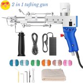 Premium Tufting Gun Beginnerspakket - Borduurmachine 2 in 1 - Naaimachine - Inclusief Accessoires - Wit met Blauw