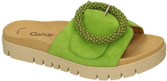 Gabor -Dames - groen - slippers & muiltjes - maat 39