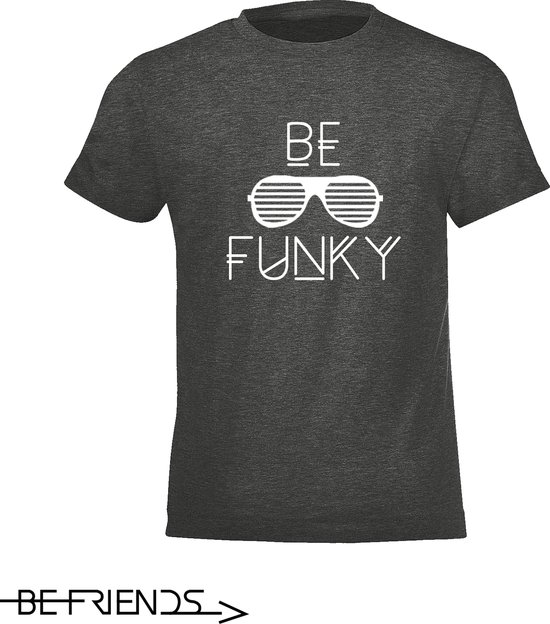 Be Friends T-Shirt - Be Funky - Kinderen - Grijs - Maat 2 jaar