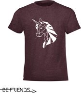 T-Shirt Be Friends - Unicorn - Enfants - Bordeaux - Taille 2 ans