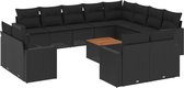 vidaXL-13-delige-Loungeset-met-kussens-poly-rattan-zwart