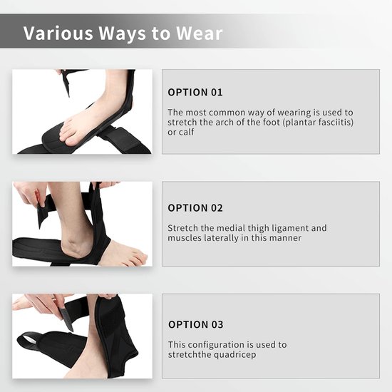 Stretchband, stretchknie-stretchband, yoga-rekband voor fasciitis plantaris, achillespeesontsteking verbeteren voor fitness, beentraining, revalidatie, hot yoga, blauw — afbeelding 4