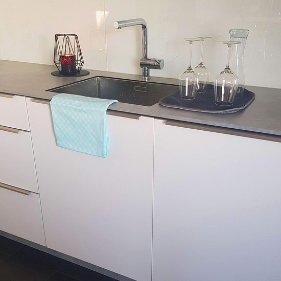 DoubleDry Theedoeken 12 st - 100% katoen - blokpatroon - geblokt - horeca ruit - blauw